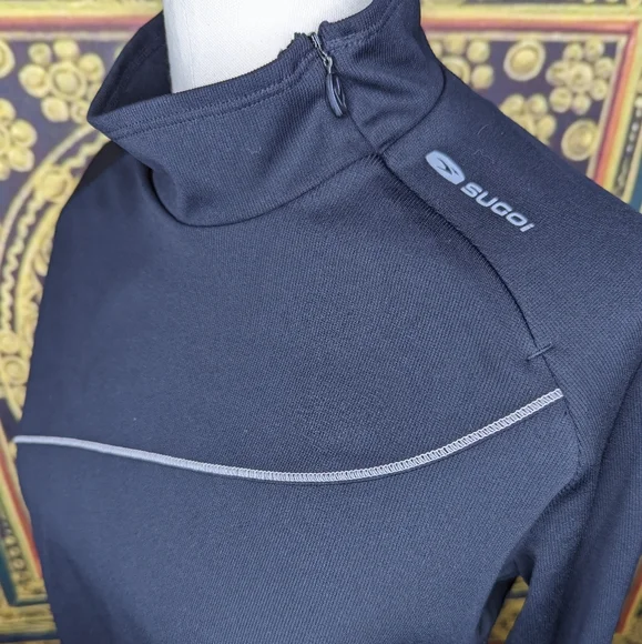 Sugoi Black Side Zip  Mock Neck Top Large - Picture 4 of 11